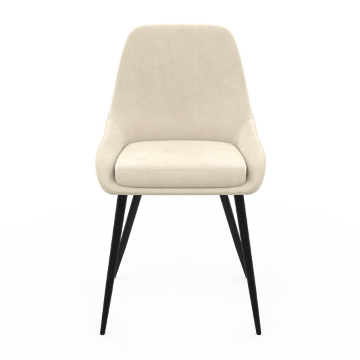 Chaises Olivia en velours et pieds métal - Crème