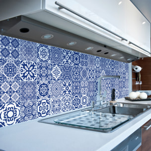 Stickers muraux - Sticker Mural Carrelage adhésif Cuisine Salle de Bain - 9 STICKERS CARREAUX DE CIMENT AZULEJOS JUANITO