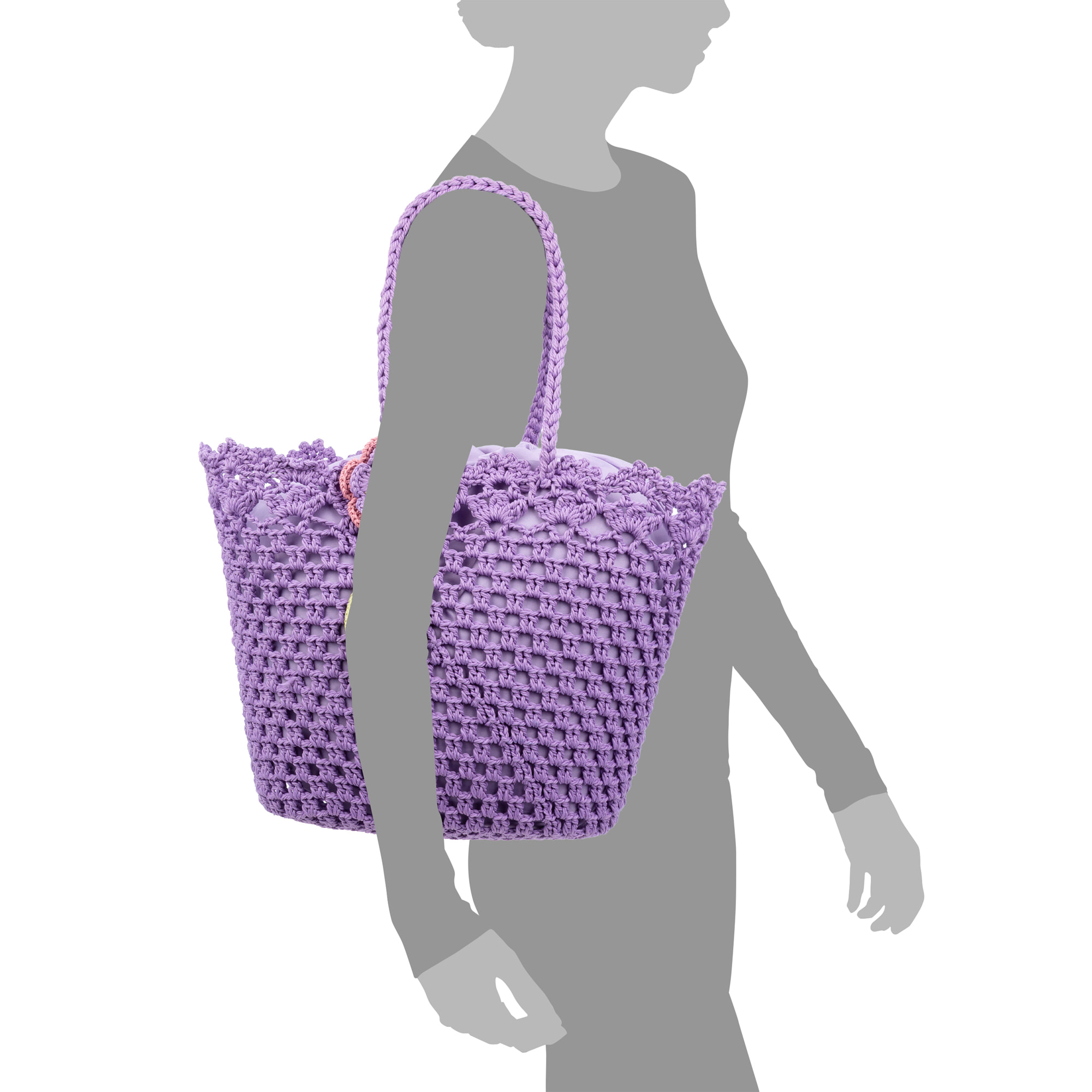 Zeccone borsa a tracolla donna. Realizzata in cotone, con frangia decorativa.