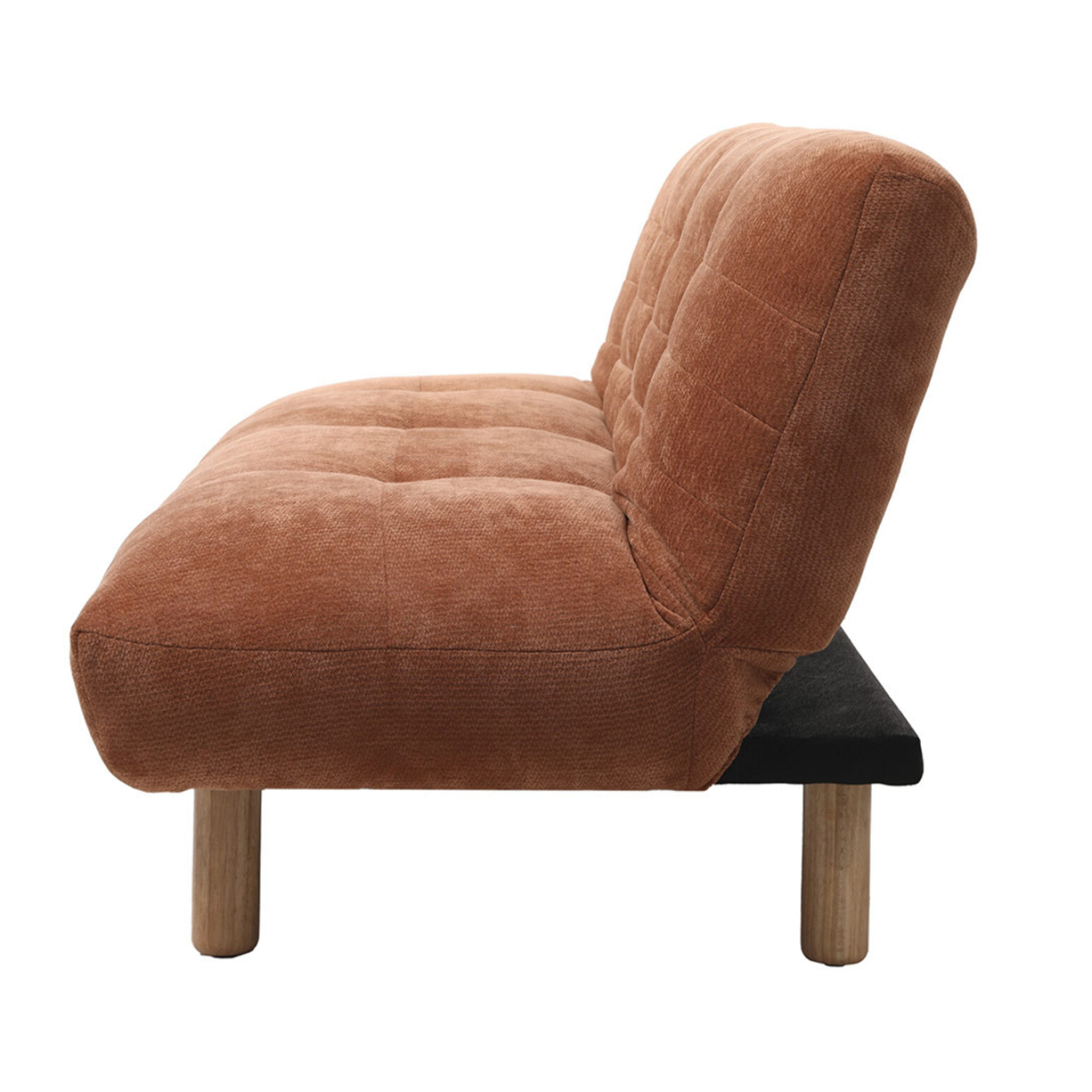 Soan - Banquette 2 places convertible clic-clac en velours texturé - Terracotta