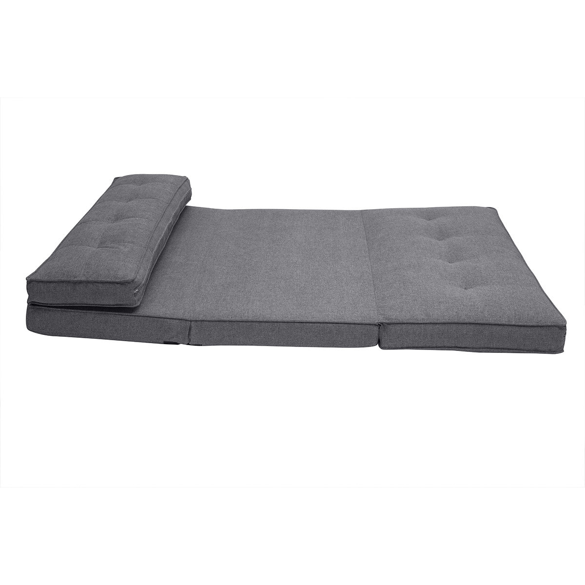 Chauffeuse 2 places convertible en tissu gris SALLY