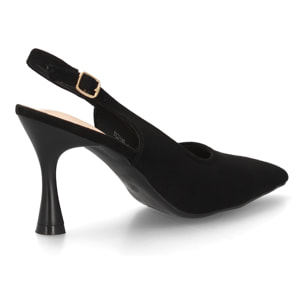 Zapato salón destalonado para mujer con tacón y punta fina