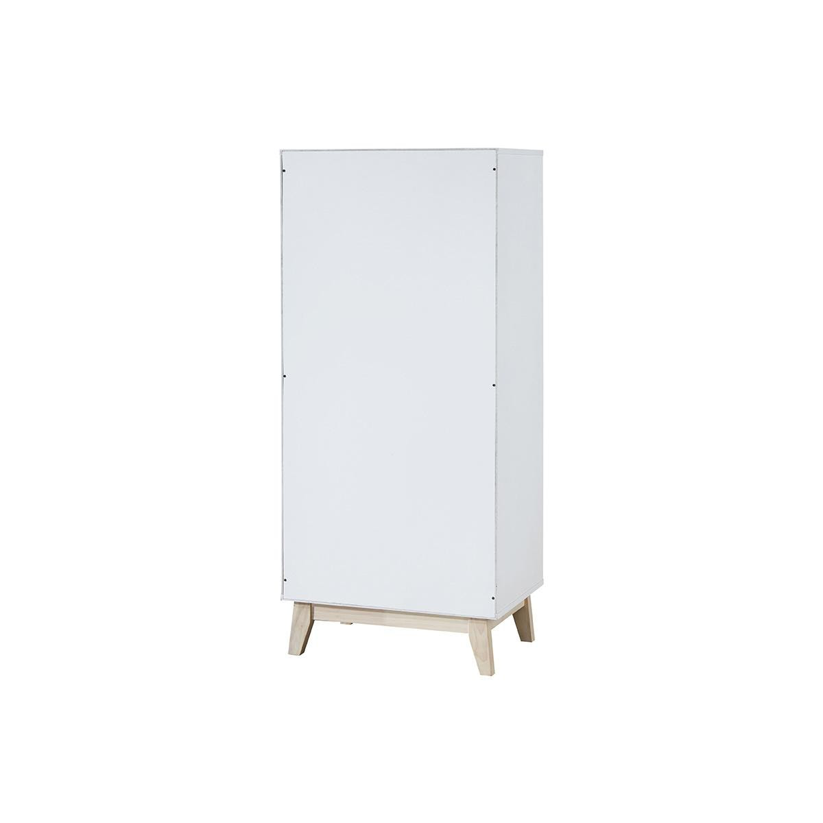 Miliboo Meuble de rangement haut blanc et bois clair 3 portes L60 cm