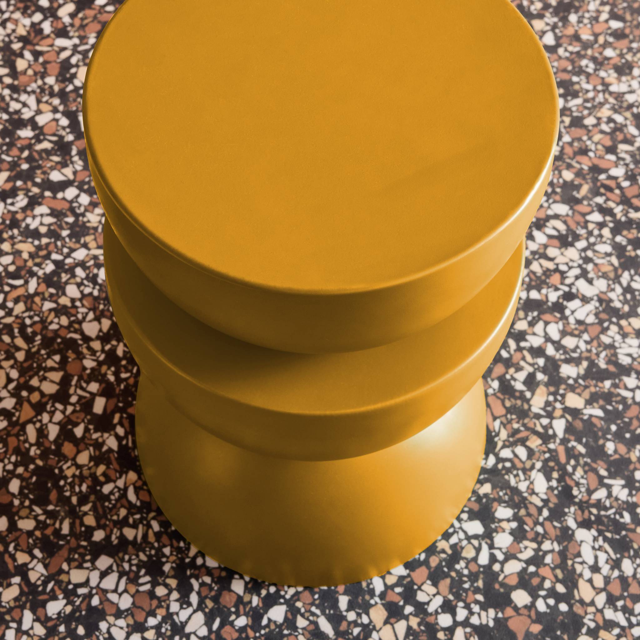 Table d'appoint, bout de canapé, table de chevet métal Ø32 x H46,5cm COUMBA