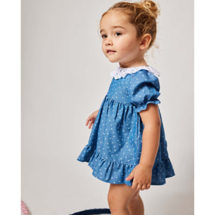 VESTIDO DENIM FLOR BLANCA