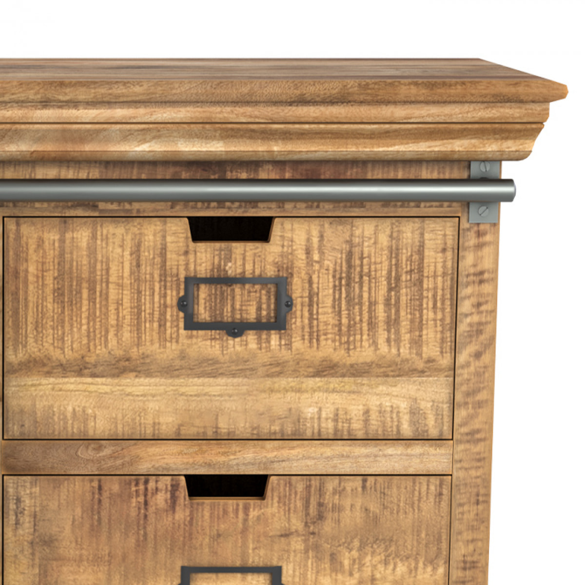Petit buffet en bois et métal 1 porte 3 tiroirs - Tabuk