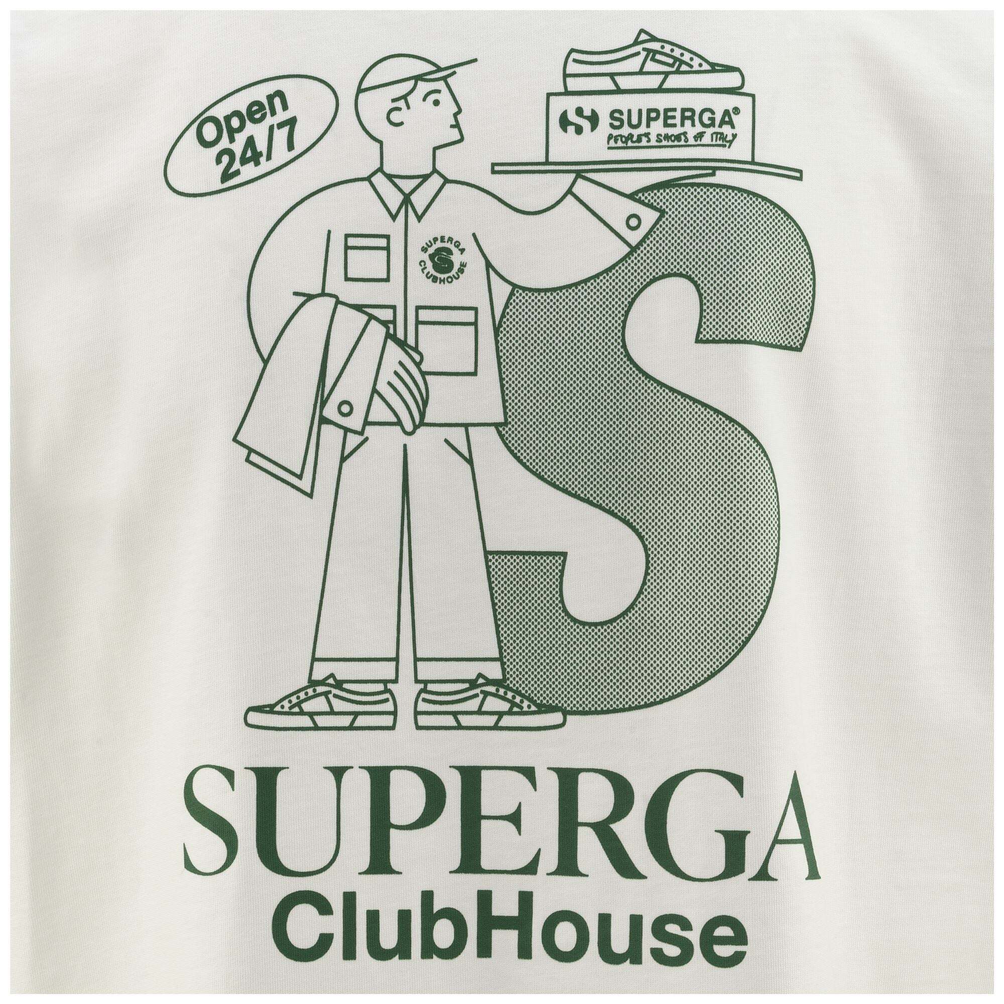 T-Shirts & Top Superga Uomo Donna Bianco T-Shirt Superga Clubhouse