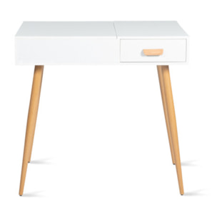 Coiffeuse-bureau 2 en 1 Serena avec miroir rabattable