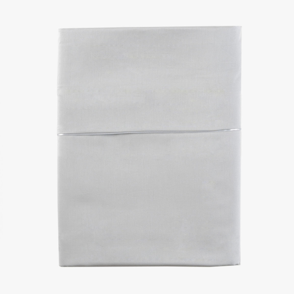 Drap plat uni en satin de coton bio, TEOPHILE, Blanc Hermine