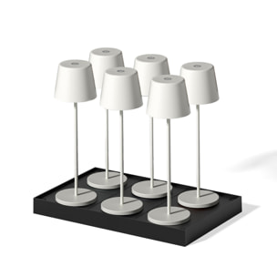 6 Lampes de table KELLY Blanc H38cm + base de chargement