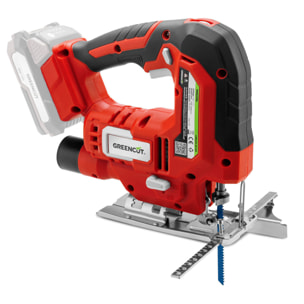 Sierra de calar 20V 4 posiciones de hoja, velocidad ajustable, 65mm de profundidad de corte - Greencut SRJ200L