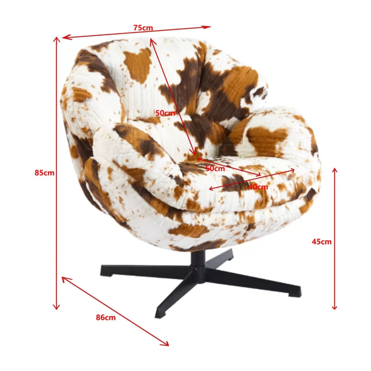 Fauteuil pivotant Cutie vache Kare Design