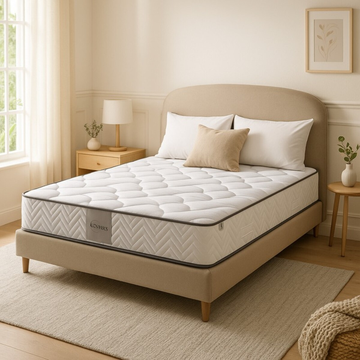 Matelas Cosmos| Mémoire de forme & Ressort ensachés | 20 cm | Système AIR VENTILATION