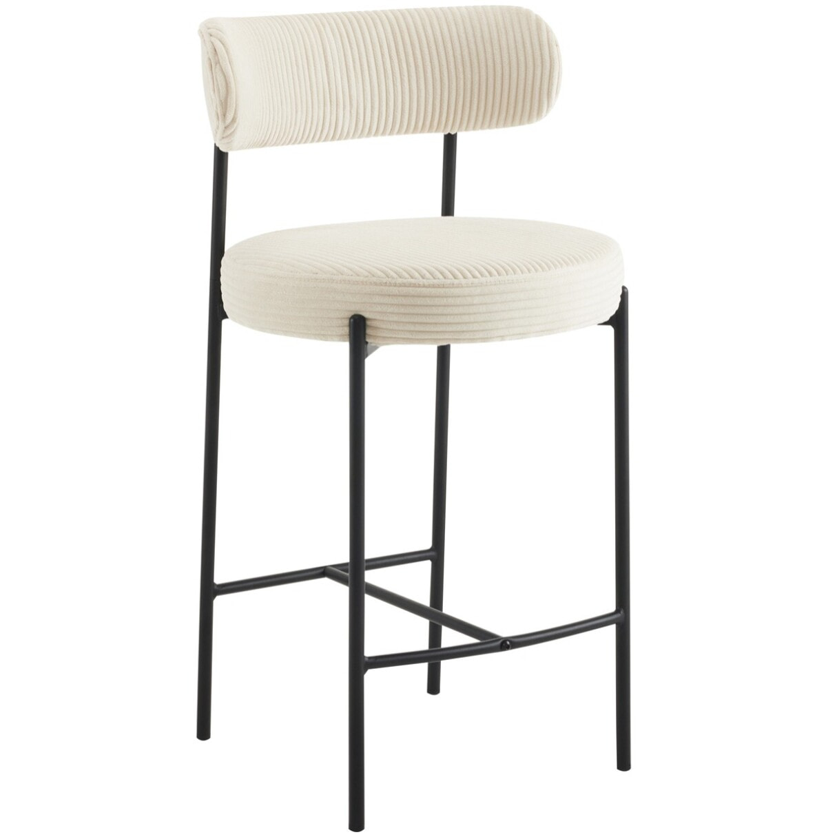 Lot de 2 tabourets de bar en velours côtelé - EVORA