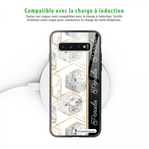 Coque Samsung Galaxy S10 Coque Soft Touch Glossy Marbre Noir Paradis Design La Coque Francaise