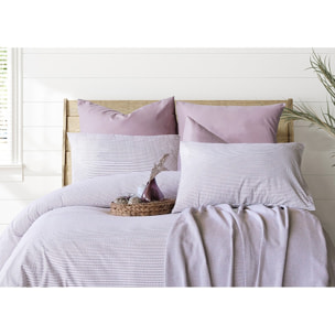 Parure housse de couette et taie(s) oreiller 100% Coton gaufré