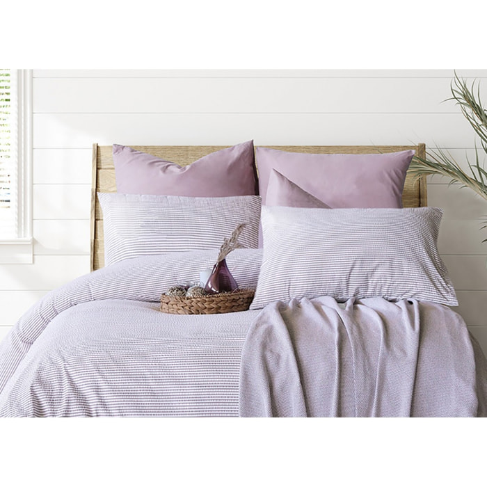 Parure housse de couette et taie(s) oreiller 100% Coton gaufré
