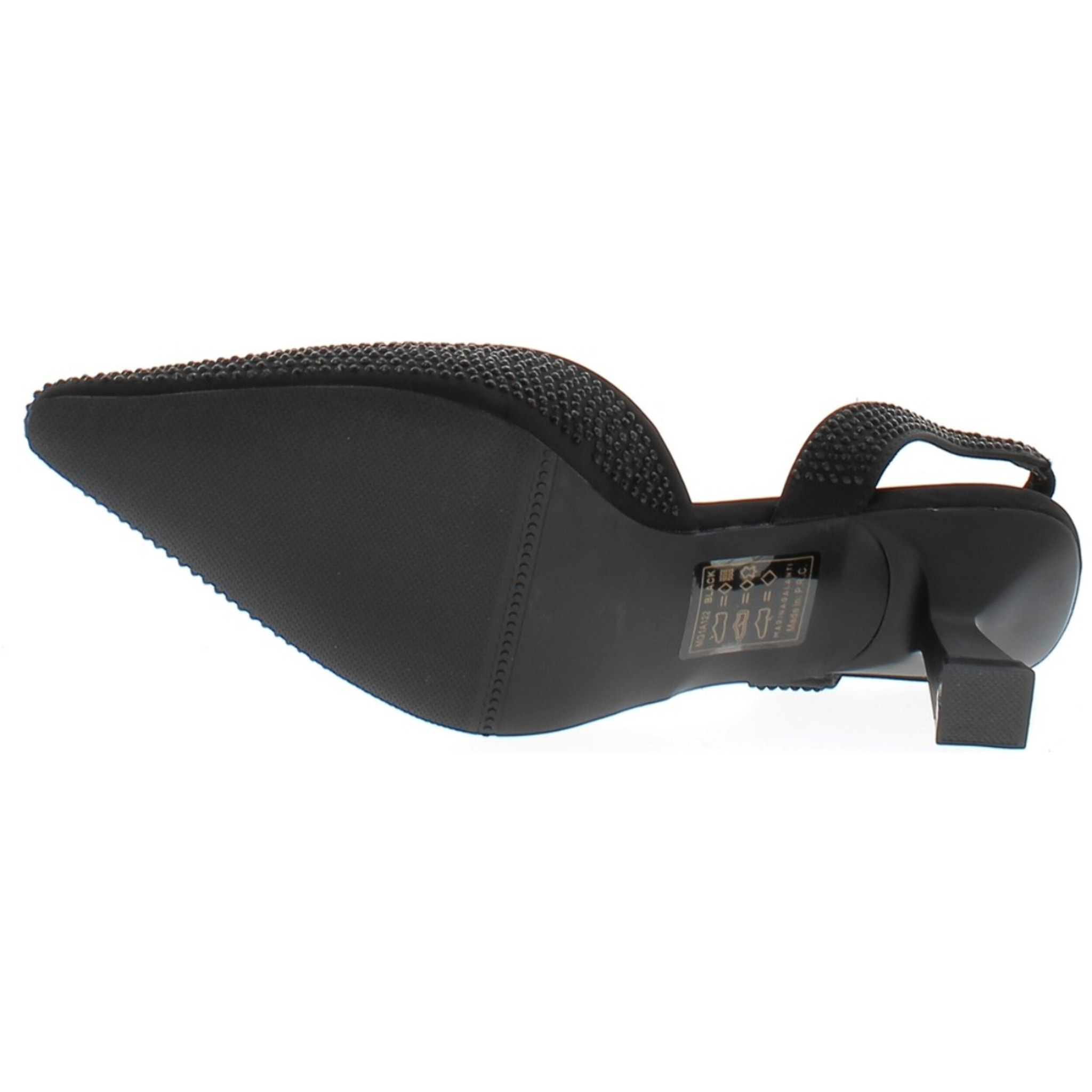 Marina Galanti Scarpe Donna Micro-strass Decollete Slingback Heeled 60 MG 1A122 Black