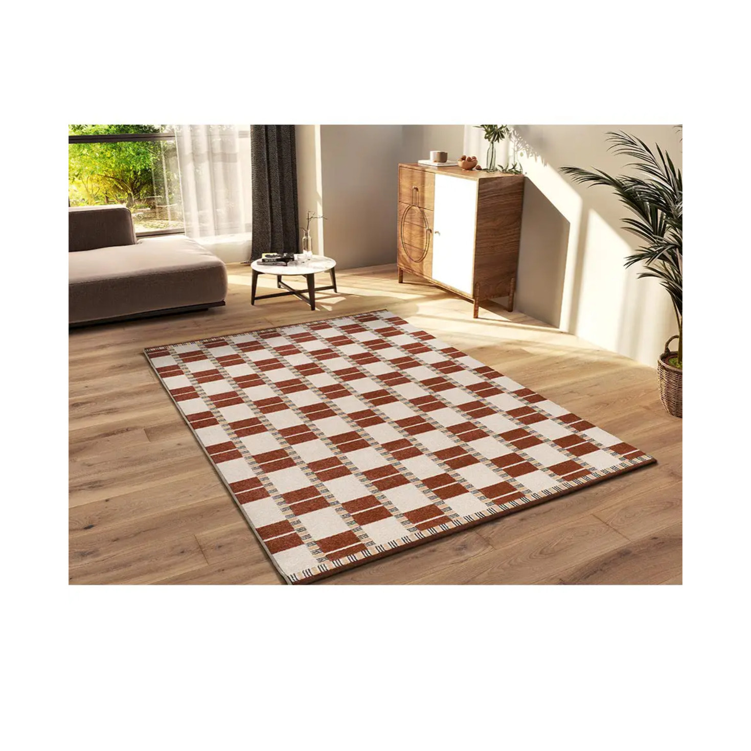 ASTRA Alfombra geométrica de pelo corto caldera, varias medidas disponibles.