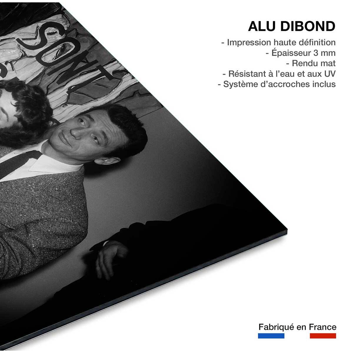 Tableau noir et blanc Photo de Yves Montand Tableau alu Dibond