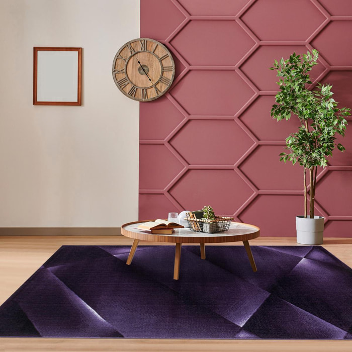 Tapis salon et chambre tissé motif géométrique JILU