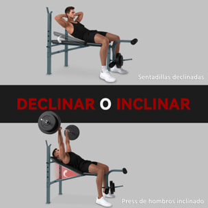 Banco de Pesas Altura Ajustable Banco de Musculación Multifuncional Máquina de Fitness Entrenar Completo con Respaldo Regulable Carga 300 kg 165x68x114 cm