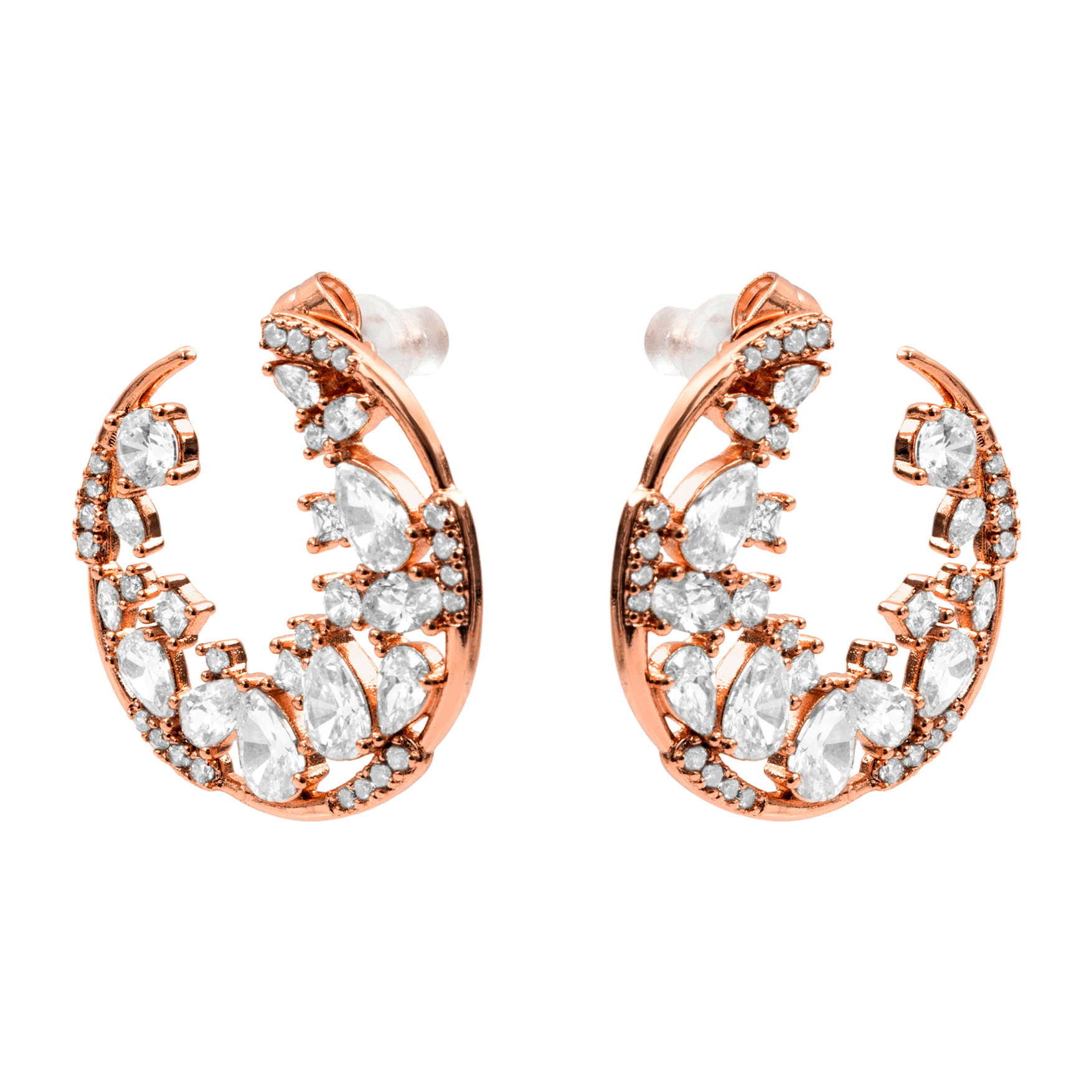 Pendientes Elhan acabado oro rosa 18k