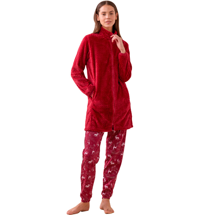 Vestaglia donna invernale in coral articolo unito. Noidinotte