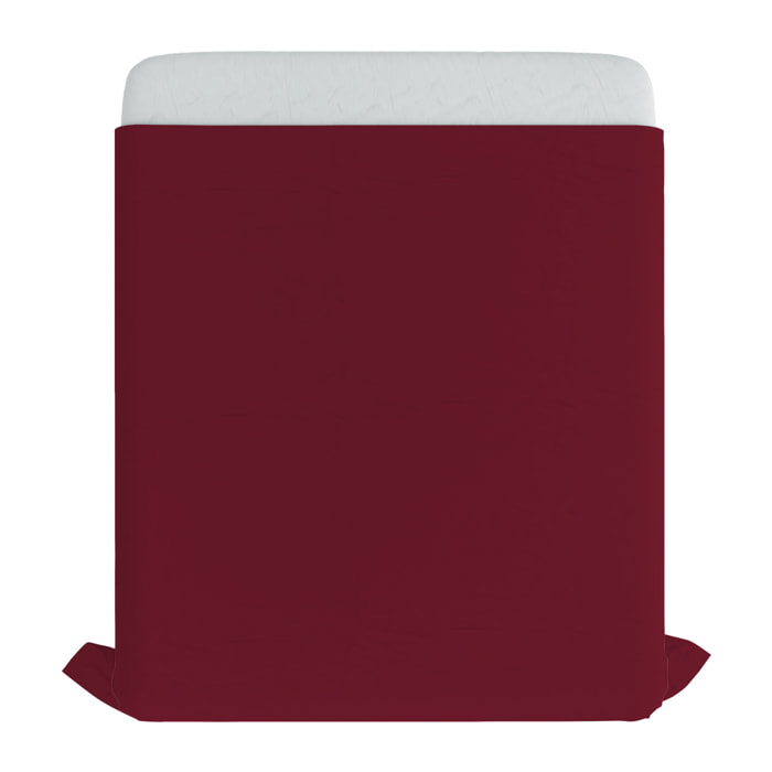 LENZUOLO SOPRA MAX COLOR, 100% Cotone, Tinta Unita, Made in Italy - BORDEAUX