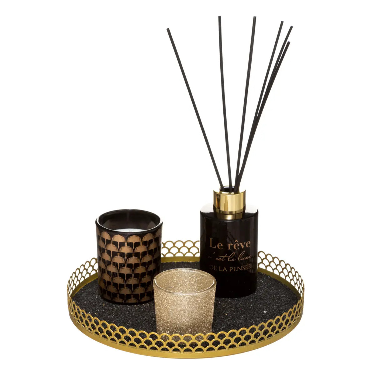 Coffret senteur plat dorure