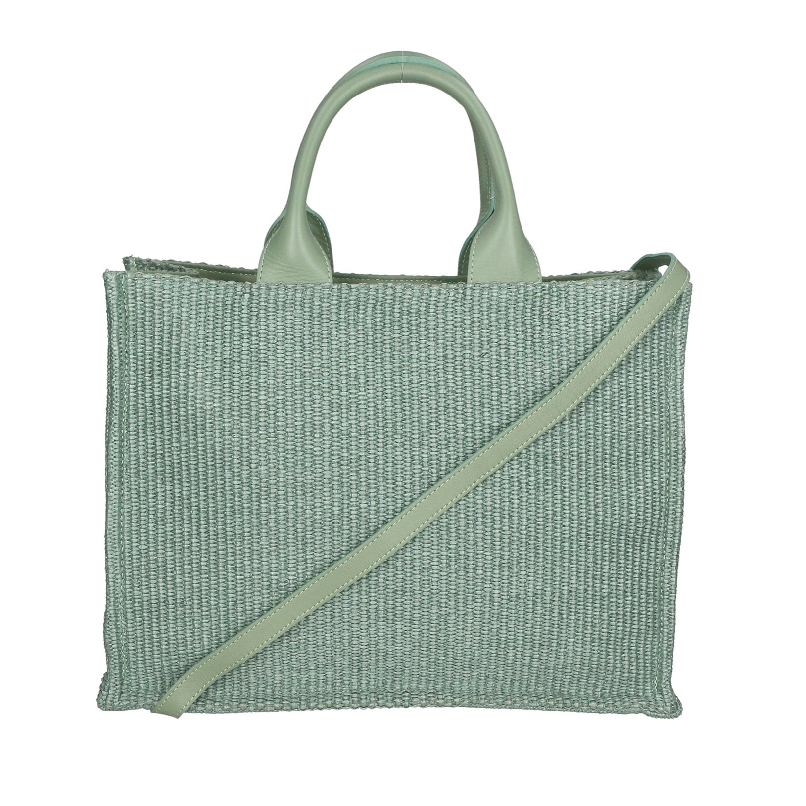 Borsa a mano da donna - Modello False - Misto pelle e tessuto - 31.0 x 41.5 x 15.5 cm