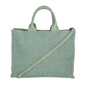 Borsa a mano da donna - Modello False - Misto pelle e tessuto - 31.0 x 41.5 x 15.5 cm