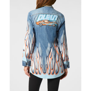 PHILIPP PLEIN Denim Shirt RACING