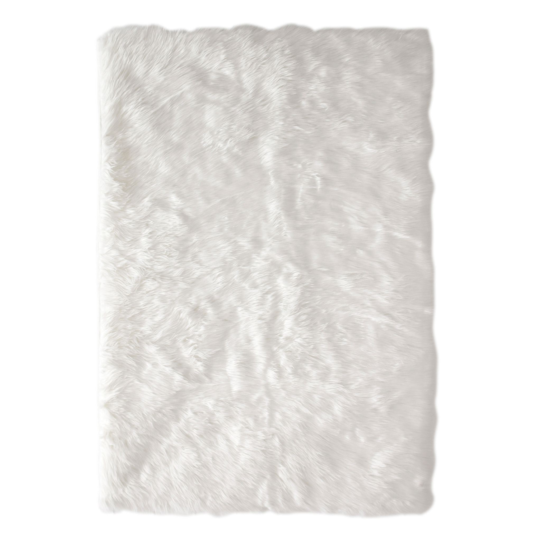Tapis Imitation Fourrure Ecru 115x170cm