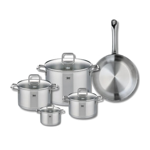 Ensemble de 1 Poêle de cuisson 28 cm et 4 faitouts 12, 16, 20 et 26 cm Elo Profi Citrin