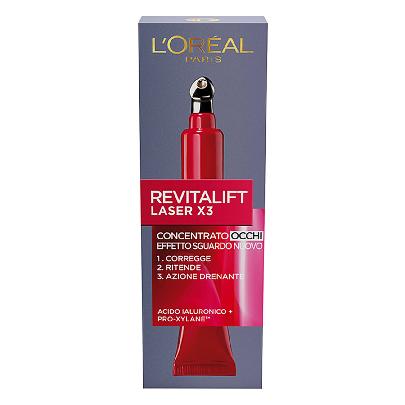 Crema Contorno Occhi Anti-Rughe Drenante Concentrata Revitalift Laser X3 con Acido Ialuronico e Pro-Xylane - Flacone da 15ml