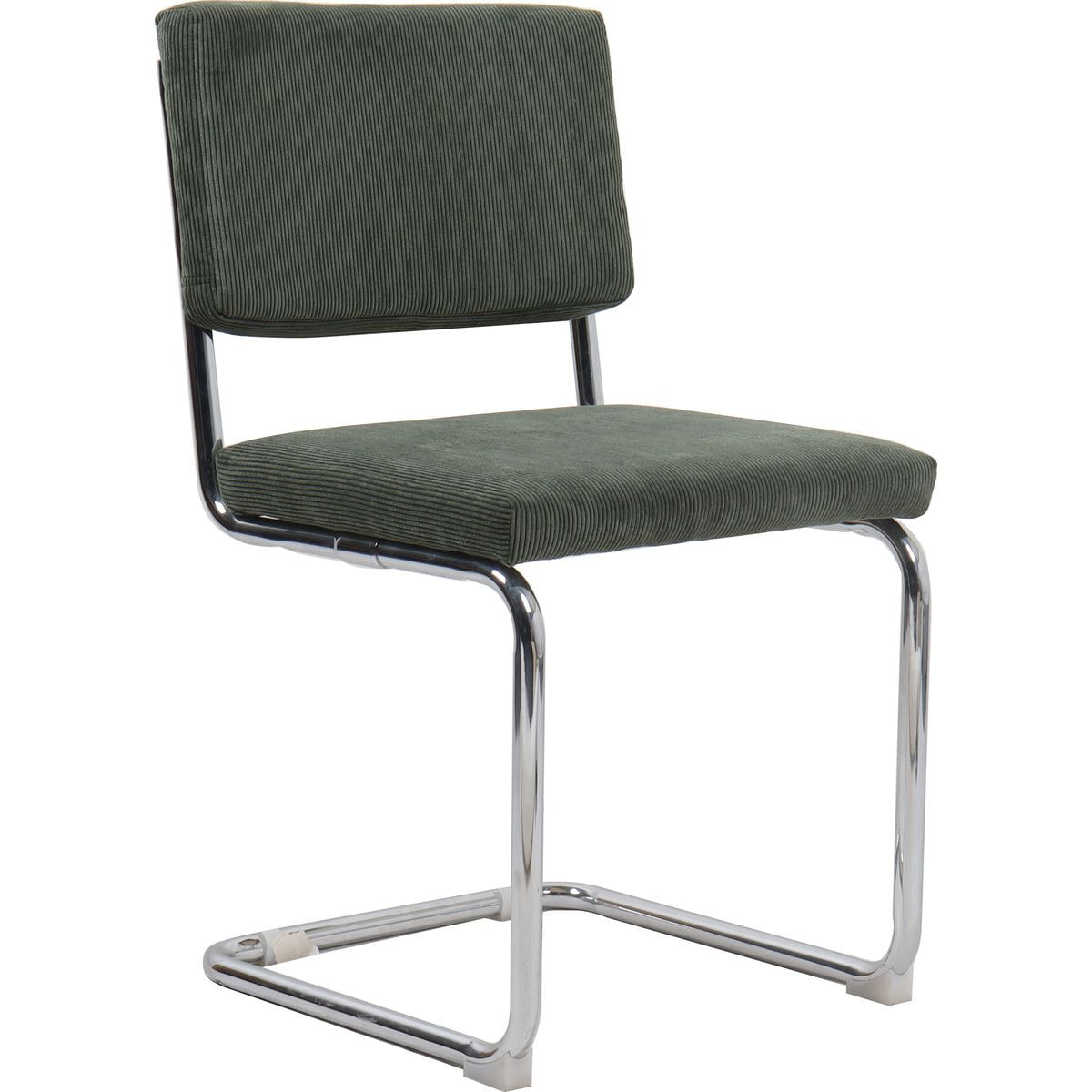 Lot de 2 chaises en velours côtelé et métal chromé - DULCE