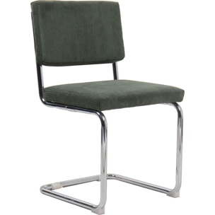 Lot de 2 chaises en velours côtelé et métal chromé - DULCE