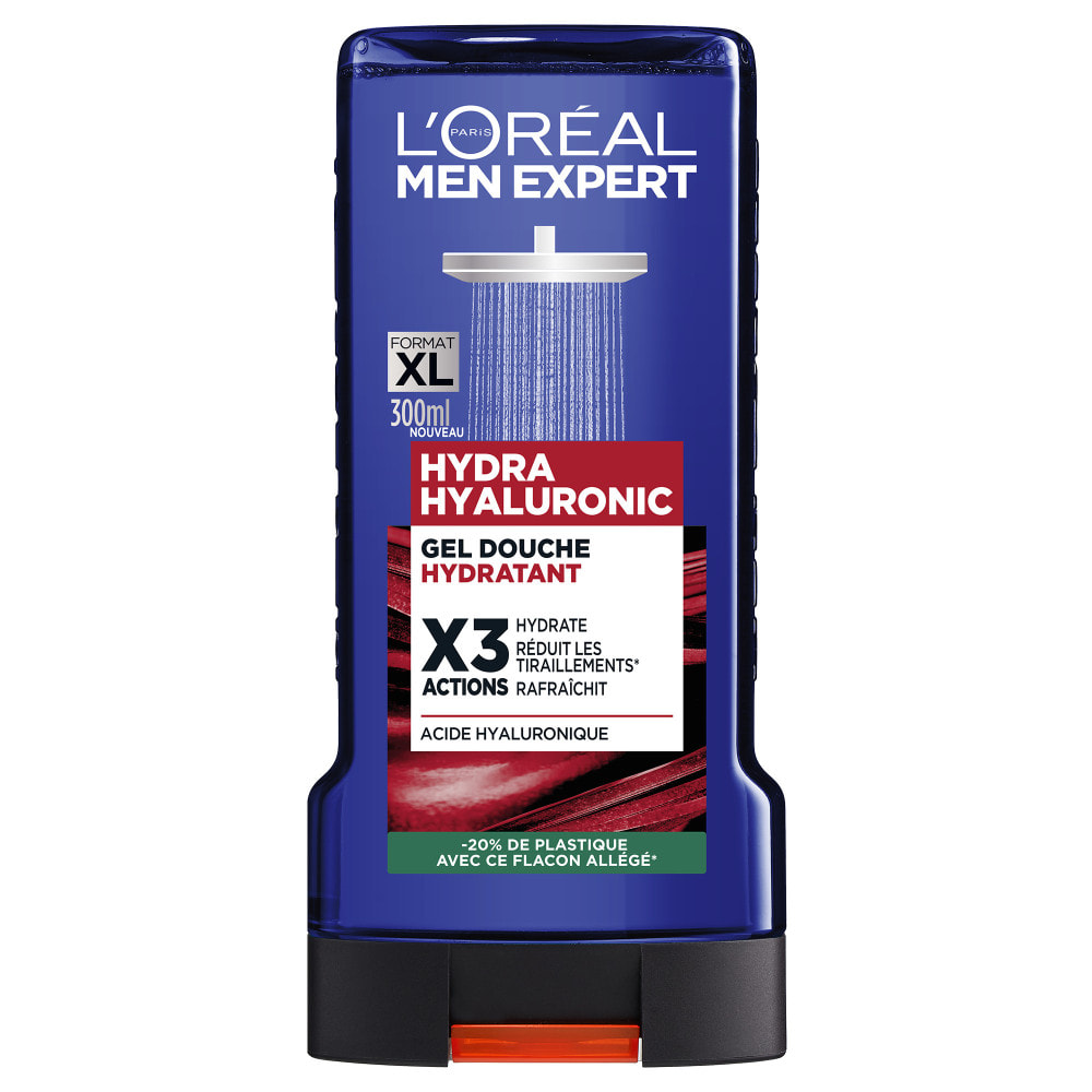 Lot de 6 - L'Oréal Men Expert Hydra Hyaluronic Gel Douche Hydratant Triple Actions