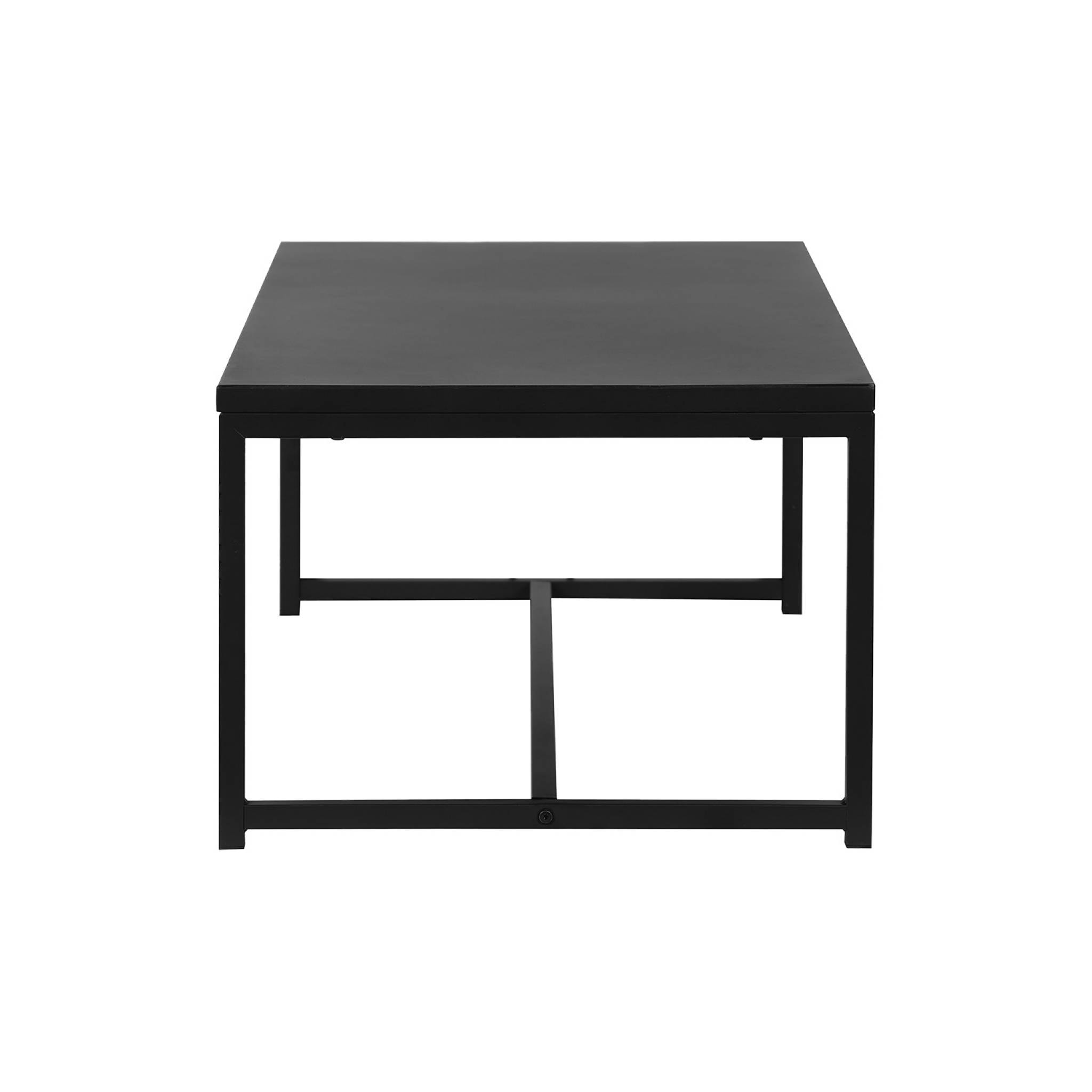 Table basse métal noir 100x50x36cm - Industrielle - pieds en métal. design