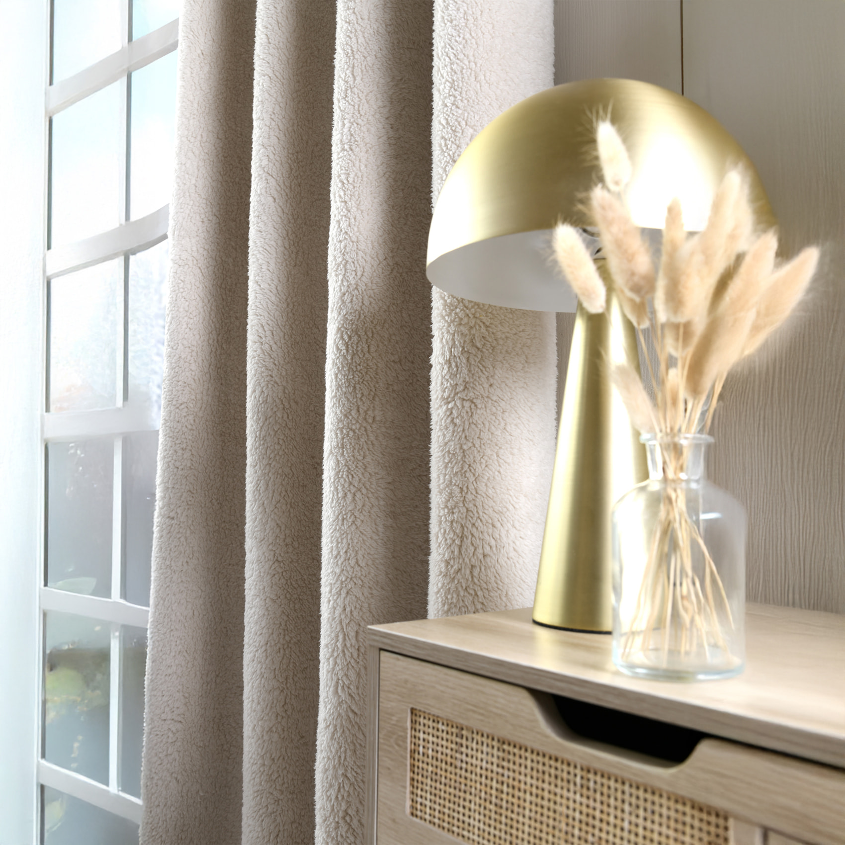 Rideau  - Effet peau lainée ultra doux - Ecru