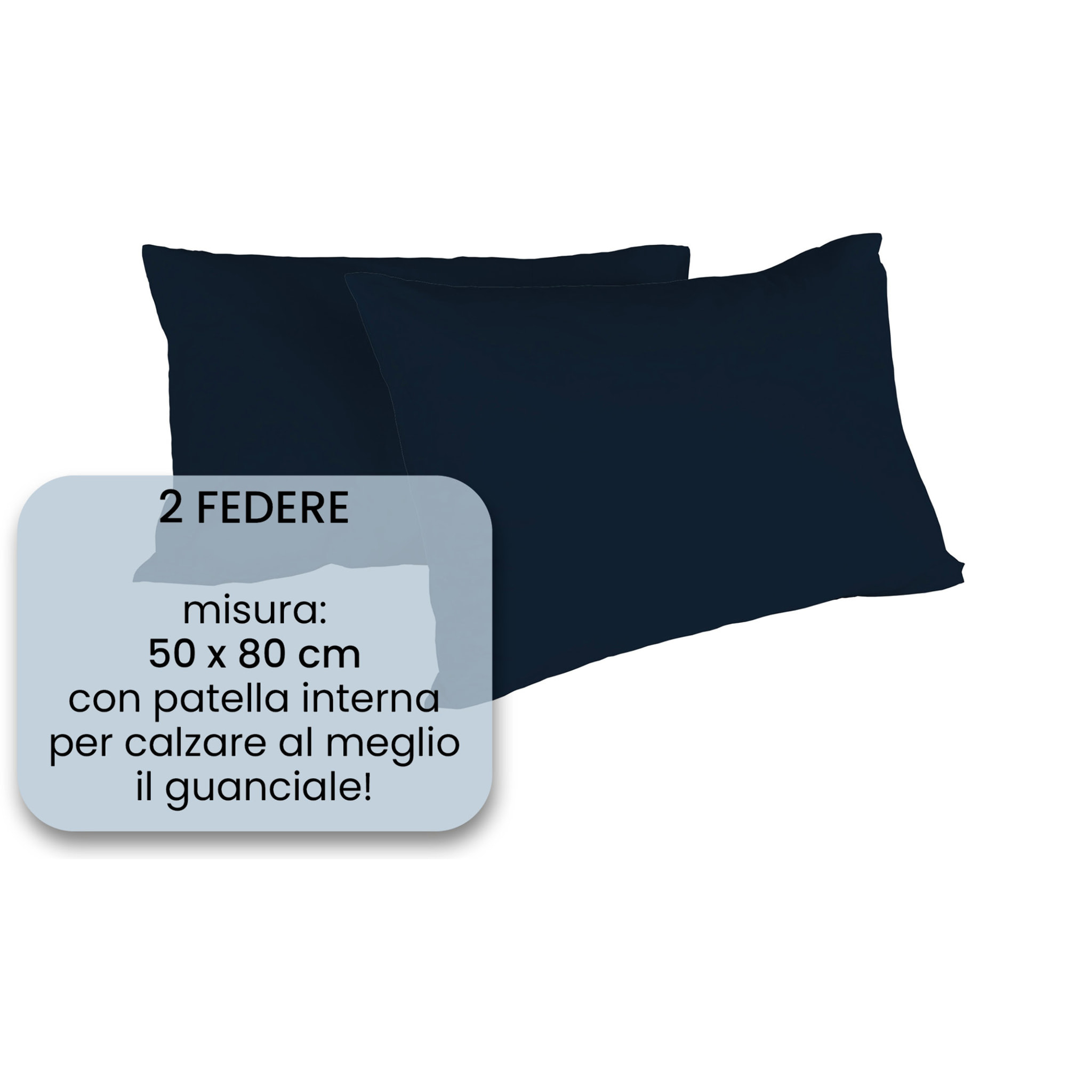 COPPIA FEDERE MAX COLOR, 100% Cotone, Made in Italy - BLU SCURO