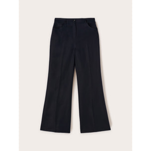 Motivi - Pantalón ancho de mezcla de lino - Azul