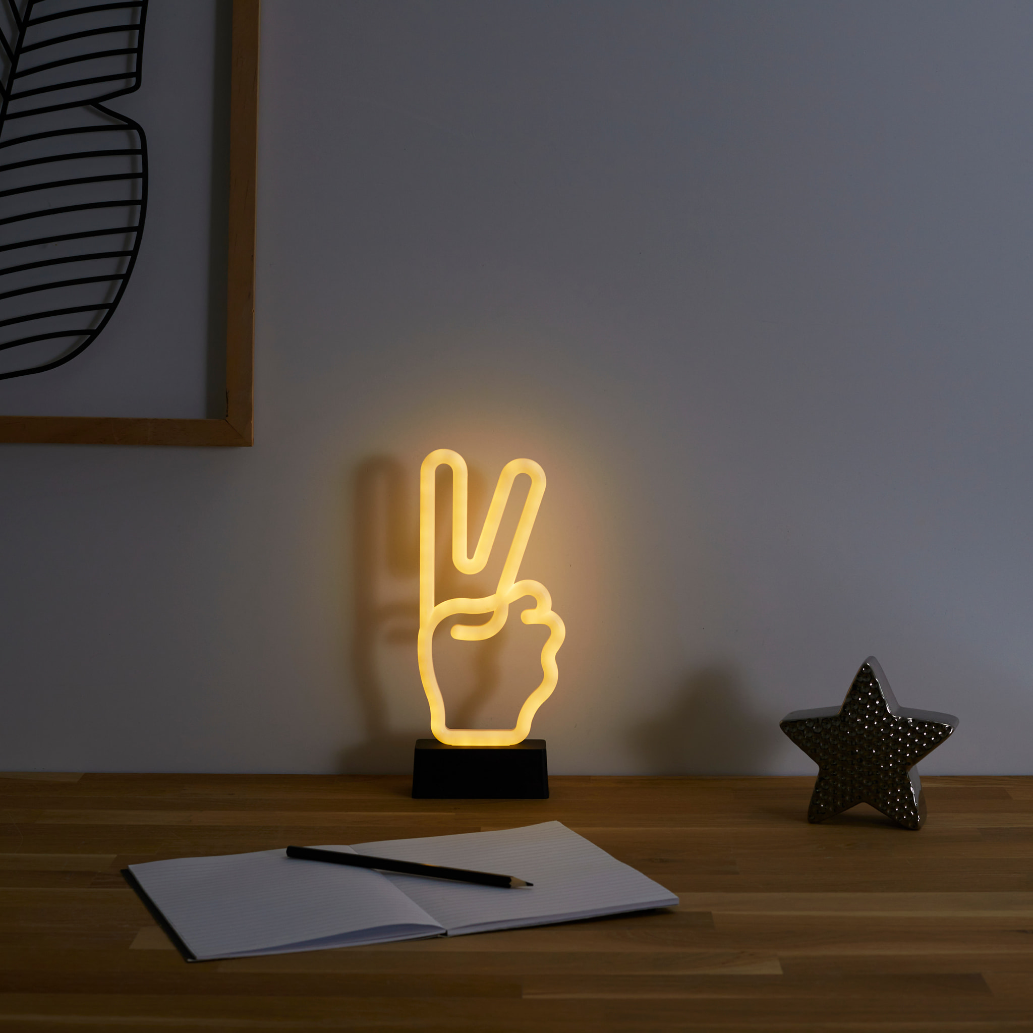 Lampe Effet Neon Peace A Piles