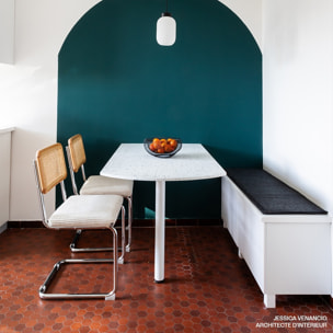 Lot de 2 chaises en cannage et velours côtelé - MUSE