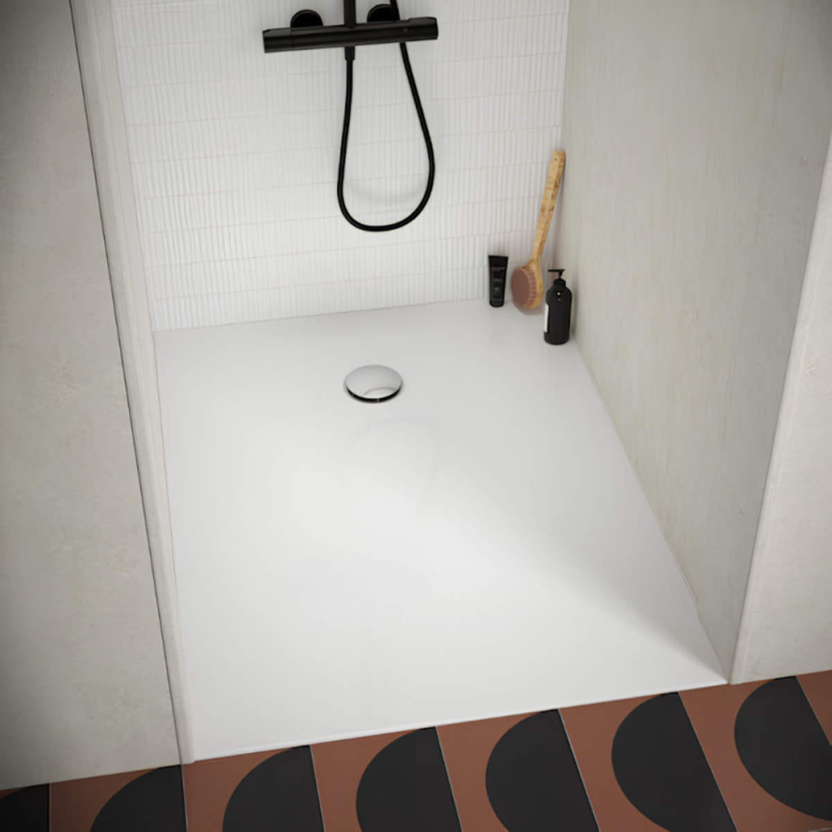 Receveur de douche antidérapant 120 x 80 cm Bastille céramique