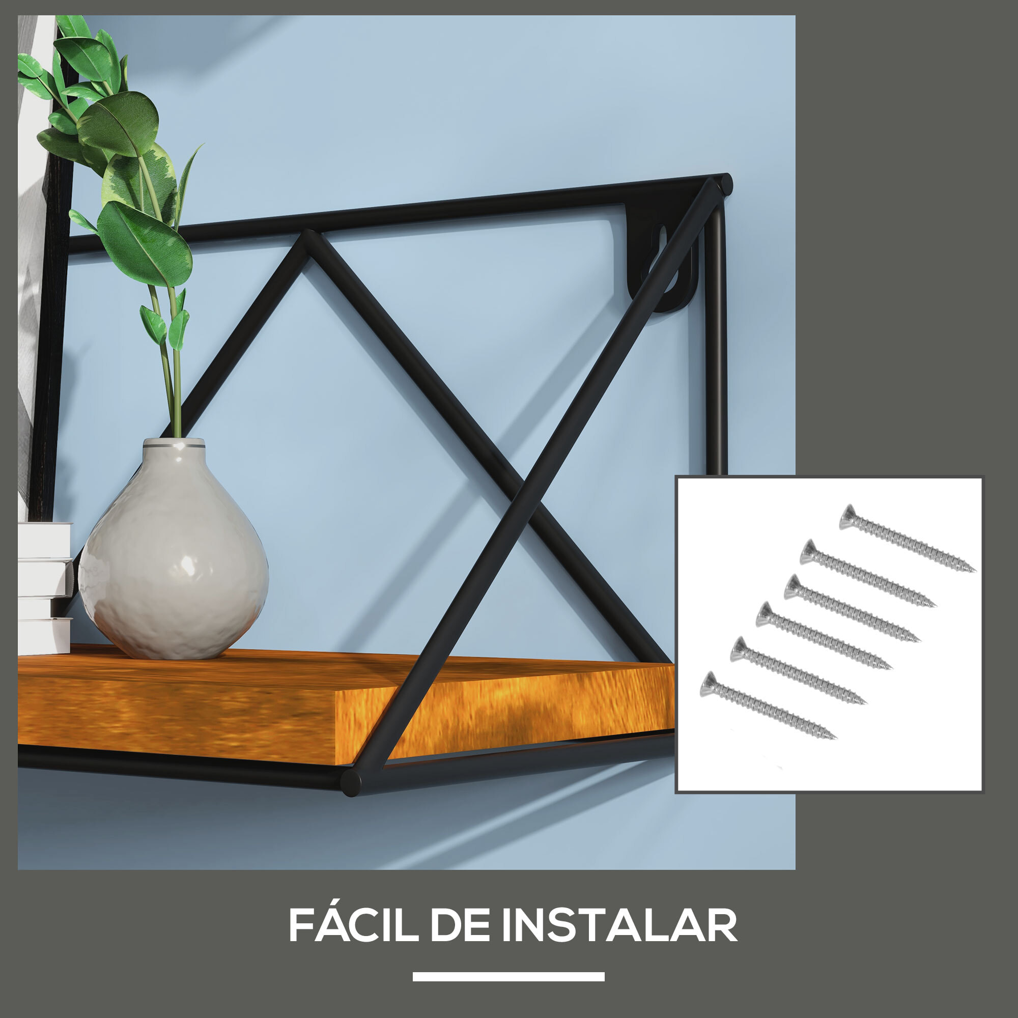 Juego de 3 Estantes Flotantes Industrial Baldas de Pared Estanterías Colgantes para Salón Dormitorio Pasillo Cocina 30x12x12 cm 40x12x12 cm 50x12x12 cm Marrón Rústico y Negro