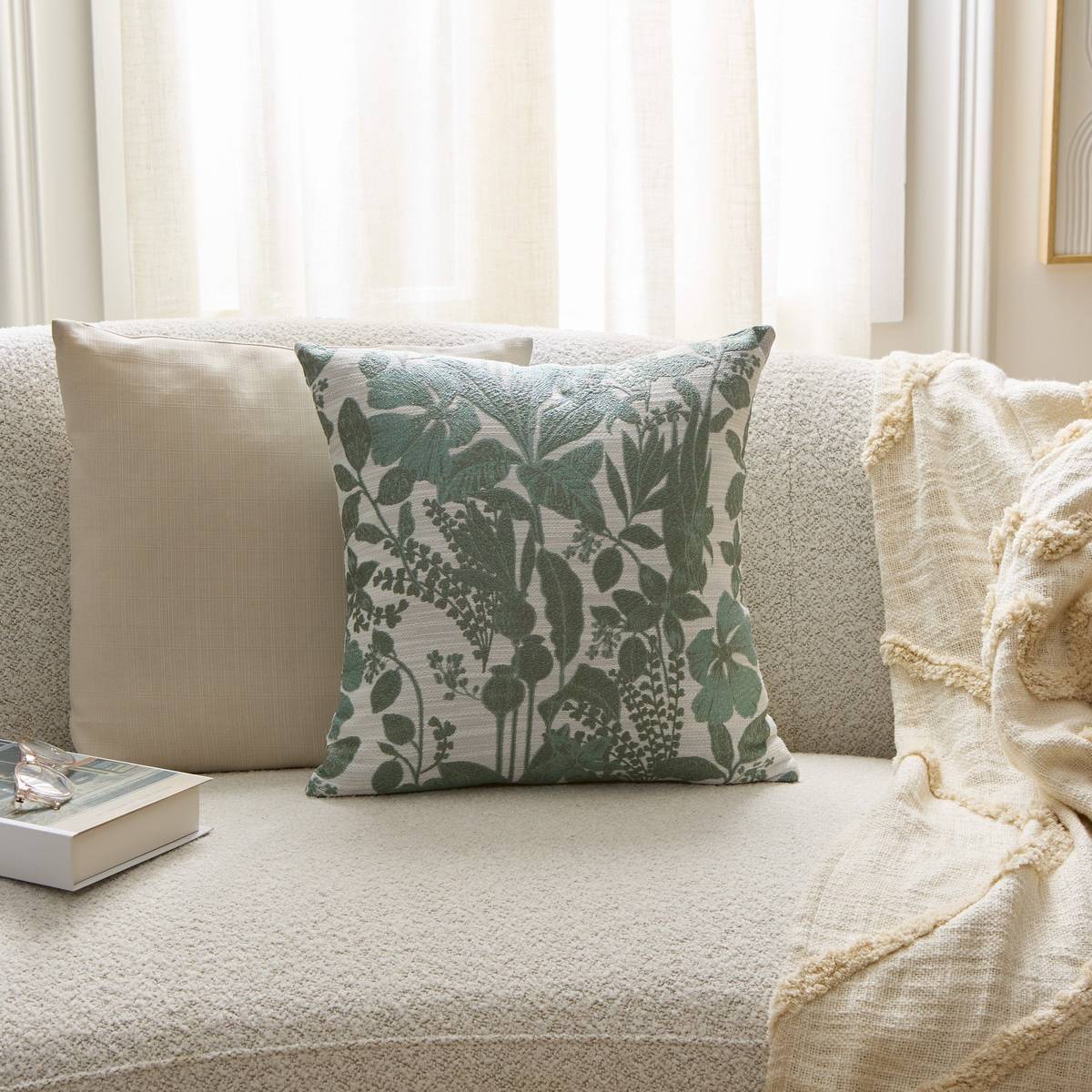 Coussin Samara 40x40cm vert clair