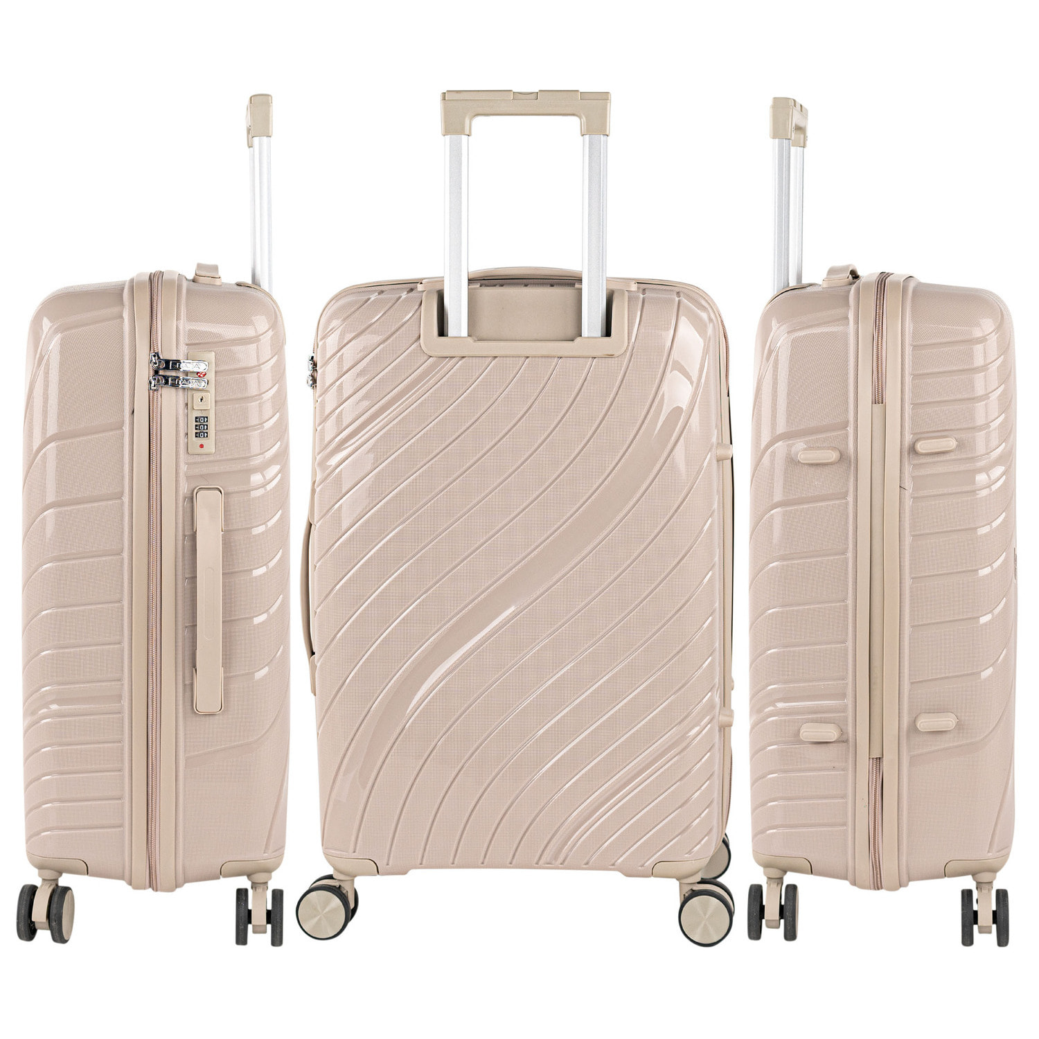 Juego De Maletas Rígidas Pp Itaca Danubio Taupe