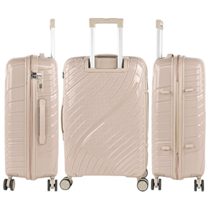 Juego De Maletas Rígidas Pp Itaca Danubio Taupe